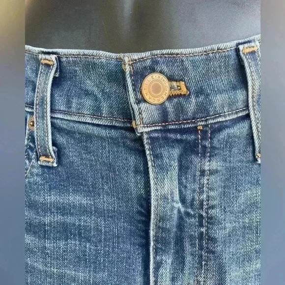 J.Crew Mercantile women’s distressed blue jeans super cute hems sz 26 preloved - Picture 5 of 6